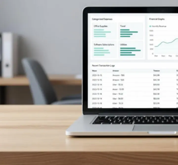 Sample bookkeeping dashboard highlighting reconciled accounts and key metrics