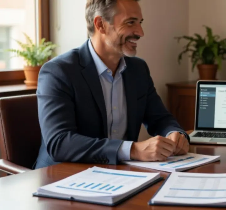 Client and accountant discussing financial documents