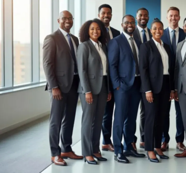 Team of professional accountants collaborating in a UK office